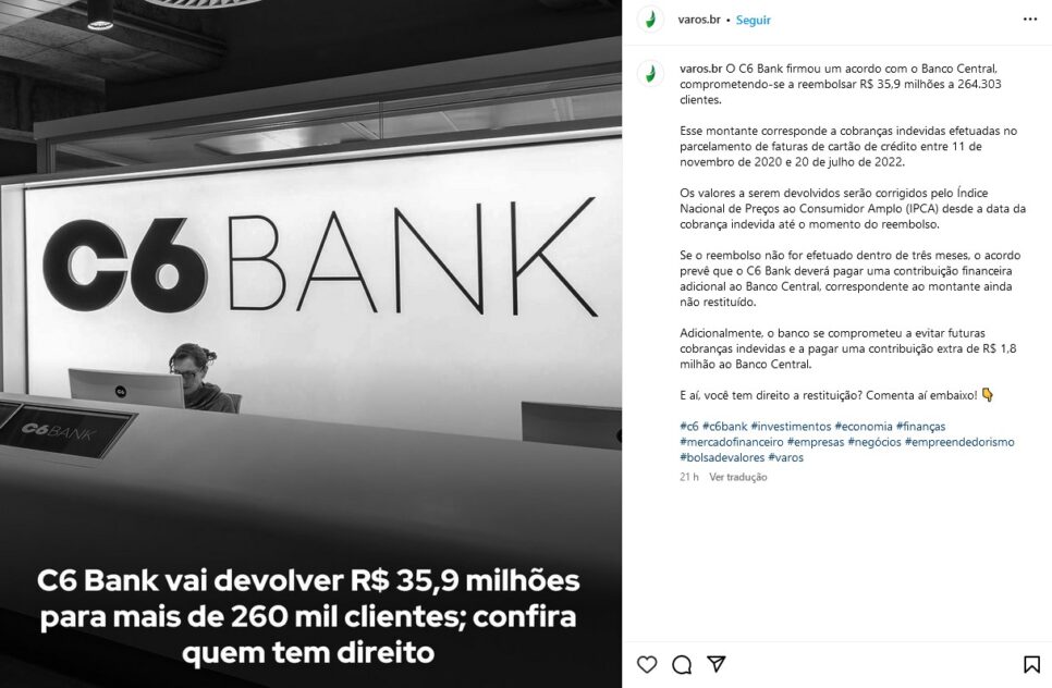 Rival do Nubank se une ao Banco Central e confirma pagamento a milhares de CPFs (Foto: Reprodução / Instagram)
