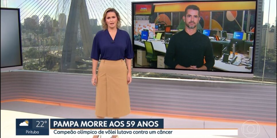 Ana Paula Campos e Felipe Andreoli no SP1 (Foto: Reprodução / Globo)