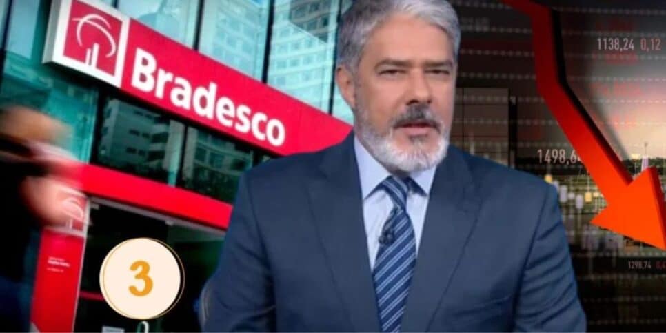 Banco Bradesco e William Bonner - Montagem: TVFOCO