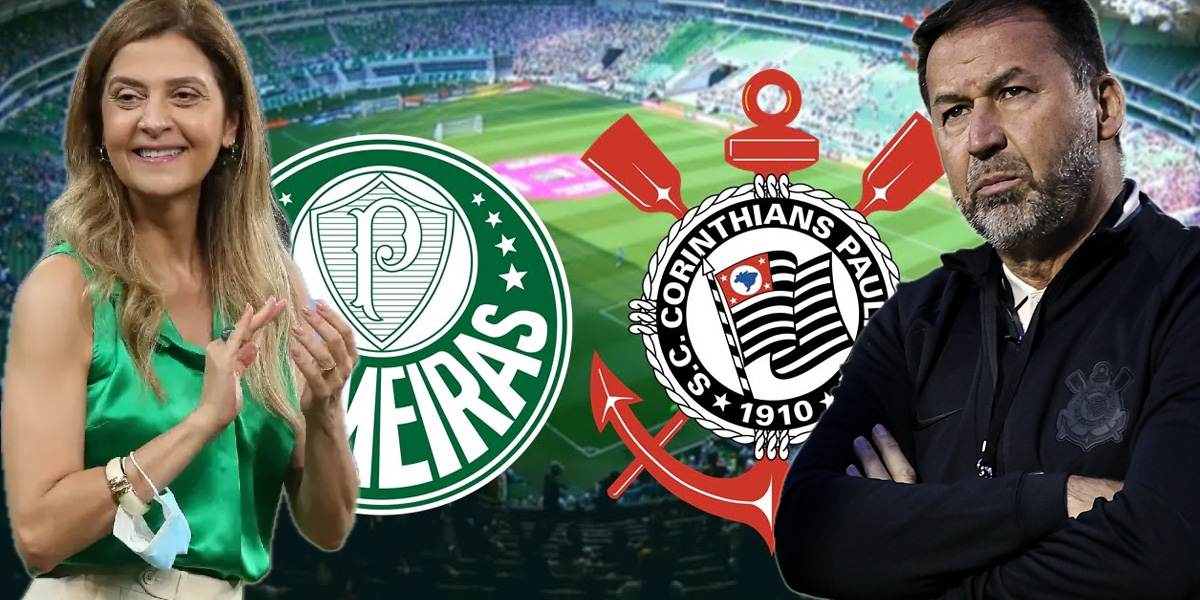 Corinthians e Palmeiras - Leila e Augusto Melo (Foto: Reprodução, Montagem - TV Foco)