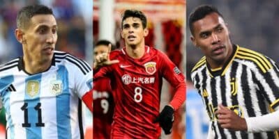 Di Maria no Grêmio, Oscar no Flamengo e Alex Sandro no SP - Foto: Montagem