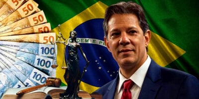 Fernando Haddad comenda sobre nova lei da valorização e projeção de pagamento com novo valor em 2025 do salário mínimo (Foto Reprodução/Montagem/Lennita//Tv Foco/Daniel-Ramalho /AFP/Canva)