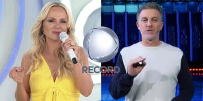 Eliana, logo da Record e Luciano Huck no Domingão (Fotos: Reproduções / SBT / Internet / Globo)