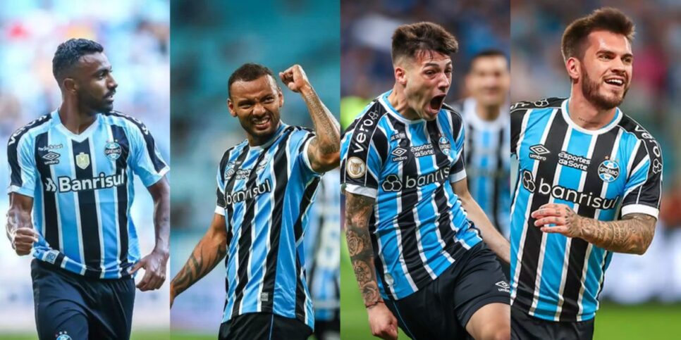 Everton Galdino, JP Galvão, Lucas Besozzi e Nathan devem deixar o Grêmio segundo as especulações (Foto: Reprodução/ Internet)