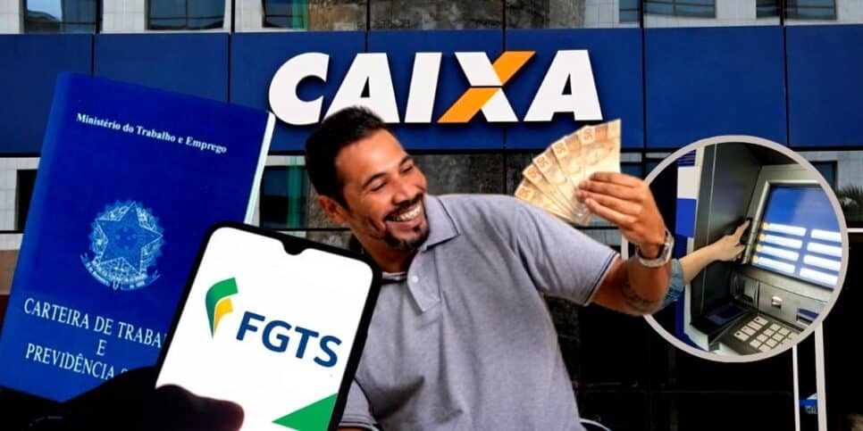 CAIXA libera saque pelo FGTS (Foto Reprodução/Montagem/Lennita/Tv Foco/Canva/CAIXA/FGTS Digital)