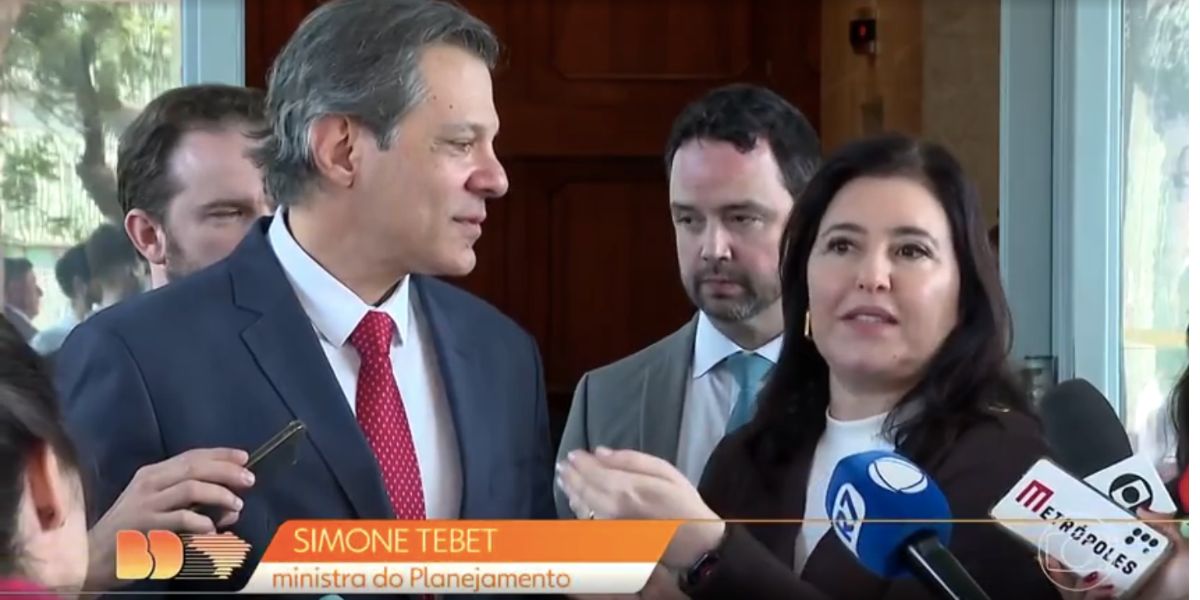 Fernando Haddad e Simone Tebet (Foto: Reprodução / Globo)