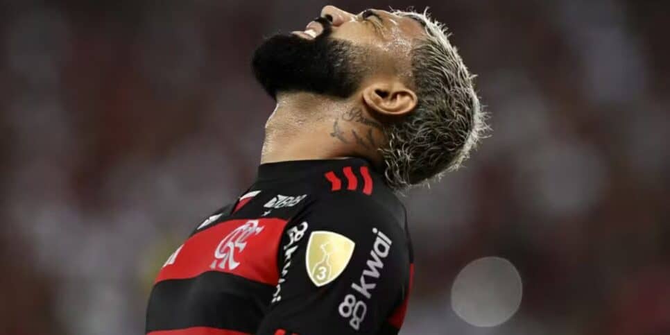 Gabigol lamenta em Flamengo x Bolívar — Foto: André Durão / ge