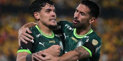 Marcos Pin/AFP -
Gustavo Gómez e Luan completaram 100 jogos como dupla titular da zaga do Palmeiras