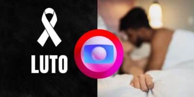 Imagem de luto / Logo da Globo / Casal na cama - Montagem: TVFOCO