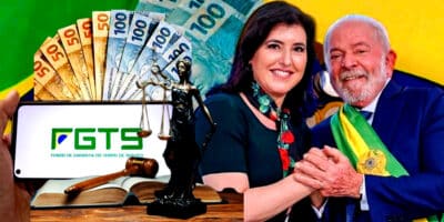 Lei de Lula e anúncio de Tebet confirmam saque de 100% do valor do FGTS à lista com milhões de trabalhadores (Foto Reprodução/Montagem/Tv Foco/Lennita/Canva/Gov/FGTS)