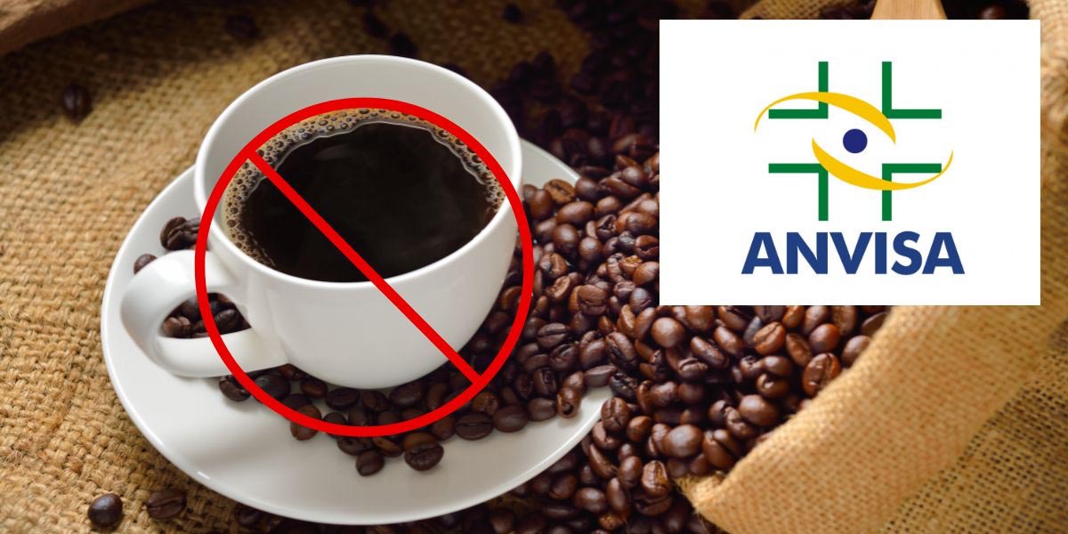 Logo da Anvisa e café proibido (Foto: Reprodução, Montagem - TV Foco)