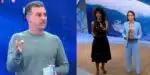 Luciano Huck no Domingão e, Maju Coutinho e Poliana Abritta no Fantástico (Foto: Reprodução /  Globo)