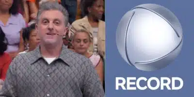 Luciano Huck no Domingão e logo da Record (Fotos: Reproduções / Globo / Internet) 