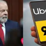 Lula e pessoa segurando celular com logo da Uber e 99 (Fotos: Reproduções / Fátima Meira / Estadão / Internet)