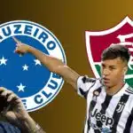 Pedrinho BH, Kaio Jorge e escudos do Cruzeiro e Fluminense  (Foto - Montagem TV Foco).