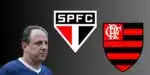 Rogério Ceni e escudos de Flamengo e São Paulo  (Foto - Montagem TV foco).