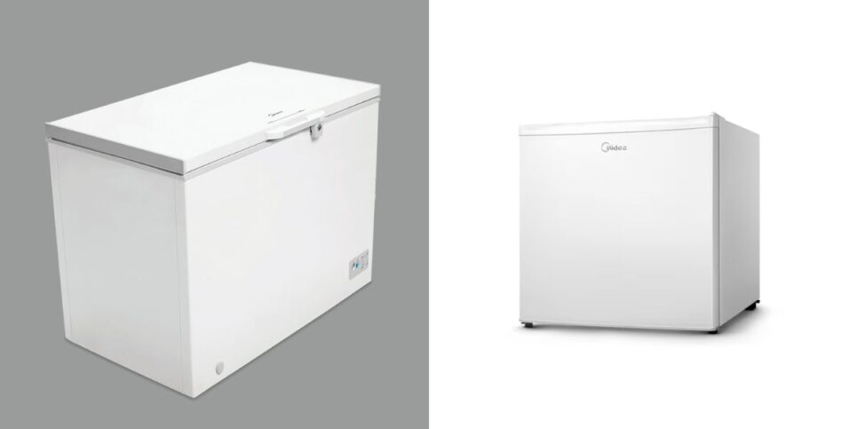 Freezer Horizontal Midea e Frigobar Midea 45 Litros MRC06 (Reprodução/Internet)