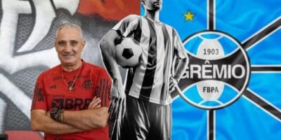 Tite e jogador do Grêmio - Foto Reprodução Internet