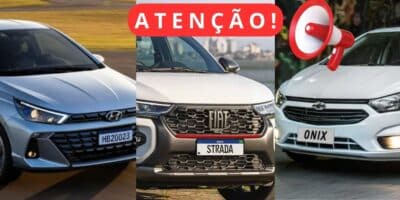 Carros Onix, Strada e HB20 (Foto: Internet)