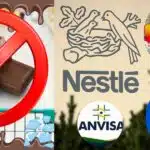 Chocolate, chumbo, metal e logo da Anvisa, Nestlé, Assaí e Carrefour (Foto: Reprodução / Canva / Montagem TV Foco)