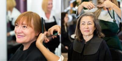 Cortes de cabelo para disfarçar as rugas das mulheres 55+ (Reprodução: Montagem TV Foco)