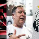 Flamengo, Marcelo Teixeira e escudo do Santos (Foto: Divulgação)