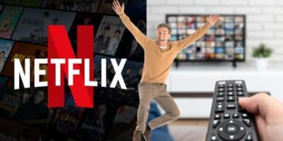 Netflix, homem pulando e plataforma de streaming (Foto: Reprodução / Canva / Montagem TV Foco)