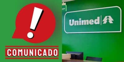 Comunicado importante da Unimed com fim de serviço (Reprodução: Montagem TV Foco)