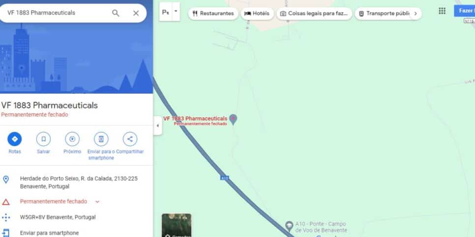 A empresa aparece como permanentemente fechada (Reprodução: Google Maps)