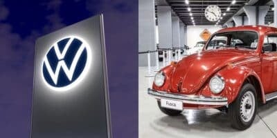 Anúncio decisivo da Volks para a volta do Fusca (Reprodução: Montagem TV Foco)