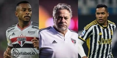 Wellington, Casares e Alex Sandro; contratação de novo lateral no São Paulo - Foto: Montagem