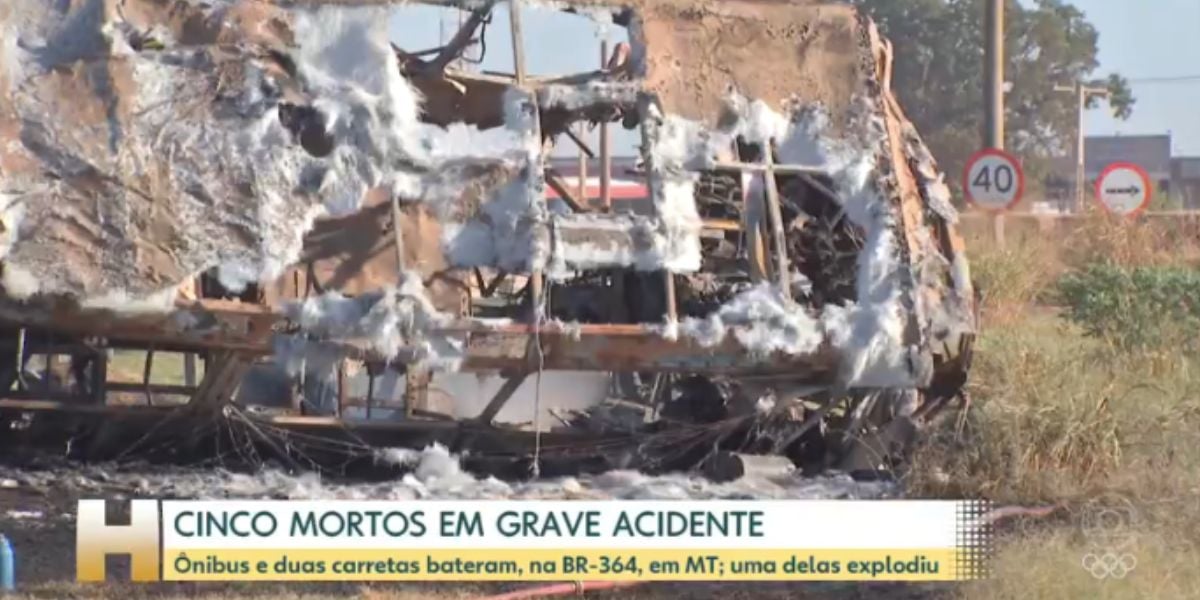 Acidente em rodovia (Foto: Reprodução / Globo)