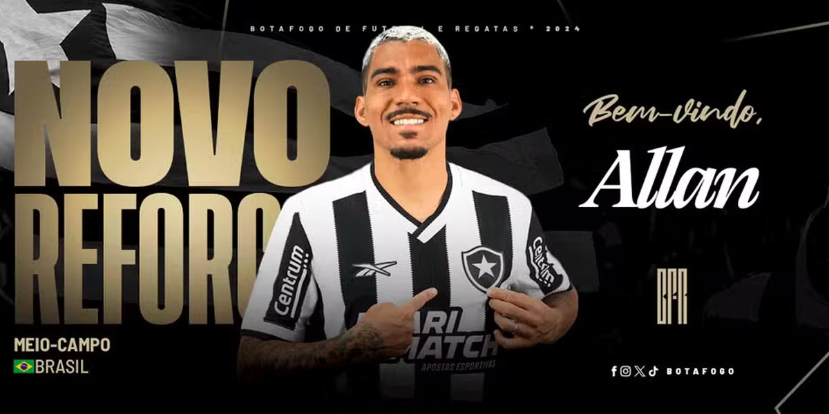 Allan é anunciado como reforço do Botafogo — Foto- Divulgação