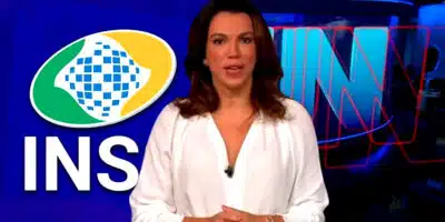 Ana Paula Araújo anunciou em meio ao JN as novas regras do INSS (Foto Reprodução/Lennita/Tv Foco/Globo/Canva)