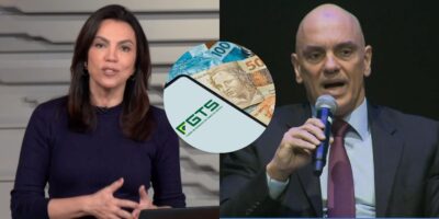 Ana Paula Araújo no Bom Dia Brasil, aplicativo FGTS e Alexandre de Moraes (Fotos: Reproduções / Globo / Internet)