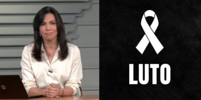 Ana Paula Araújo no Bom Dia Brasil e imagem de luto (Fotos: Reproduções / Globo / Canva)