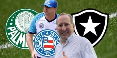 Bahia - Botafogo - Palmeiras - Ceni e John Textor (Foto: Montagem - Tv Foco)