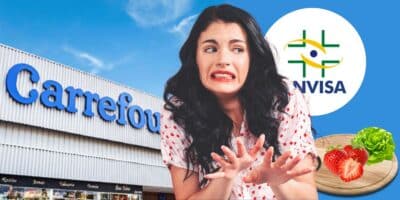 Carrefour, mulher com nojo e lodo da Anvisa (Fotos: Reproduções / Internet / Canva)