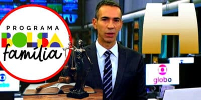 César Tralli anunciou nova lei do  Bolsa Família que atinge mais de um milhão de beneficiários (Foto Reprodução/Montagem/Lennita/Tv Foco/ Canva/Bolsa Família/Globo)