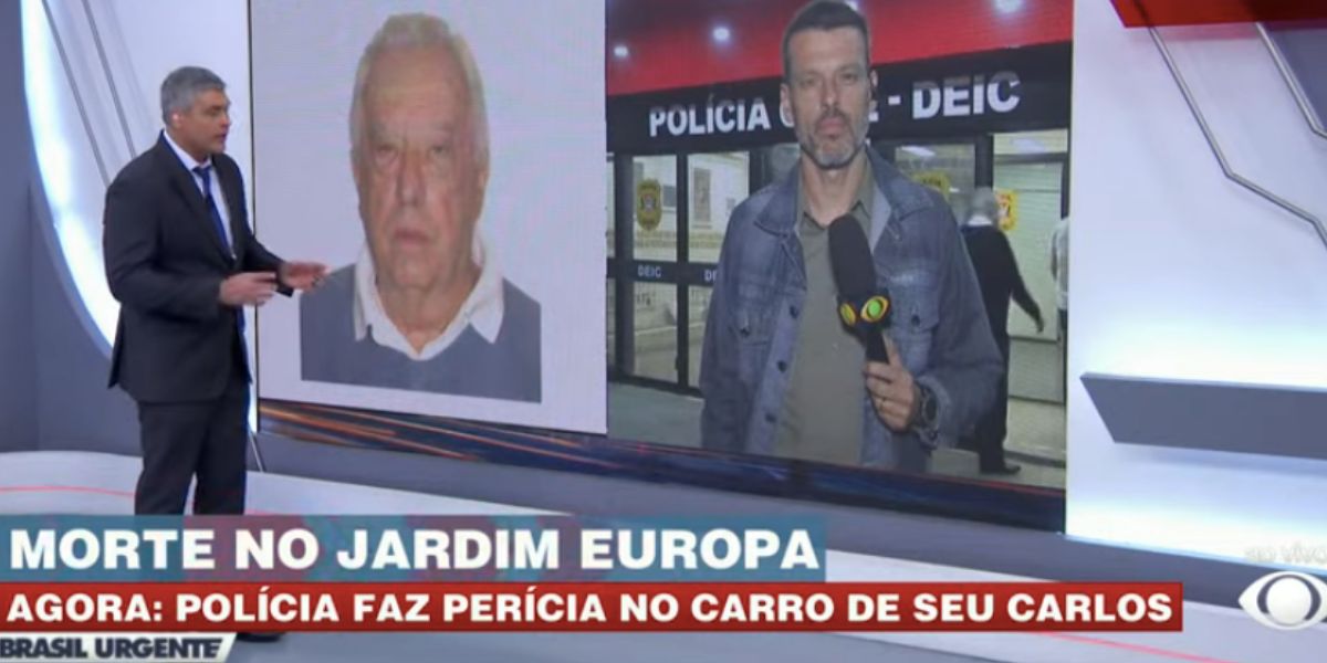 Joel Datena durante o Brasil Urgente (Foto: Reprodução / Band)