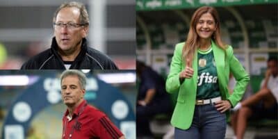 Leila Pereira no Palmeira, Textor no Botafogo e Landim no Flamengo (Reprodução - Internet)