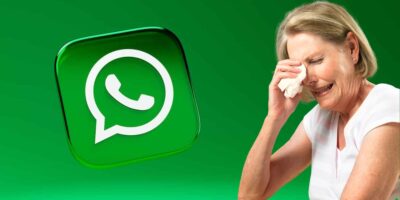 Logo do WhatsApp e mulher chorando (Fotos: Reproduções / Internet / Canva)