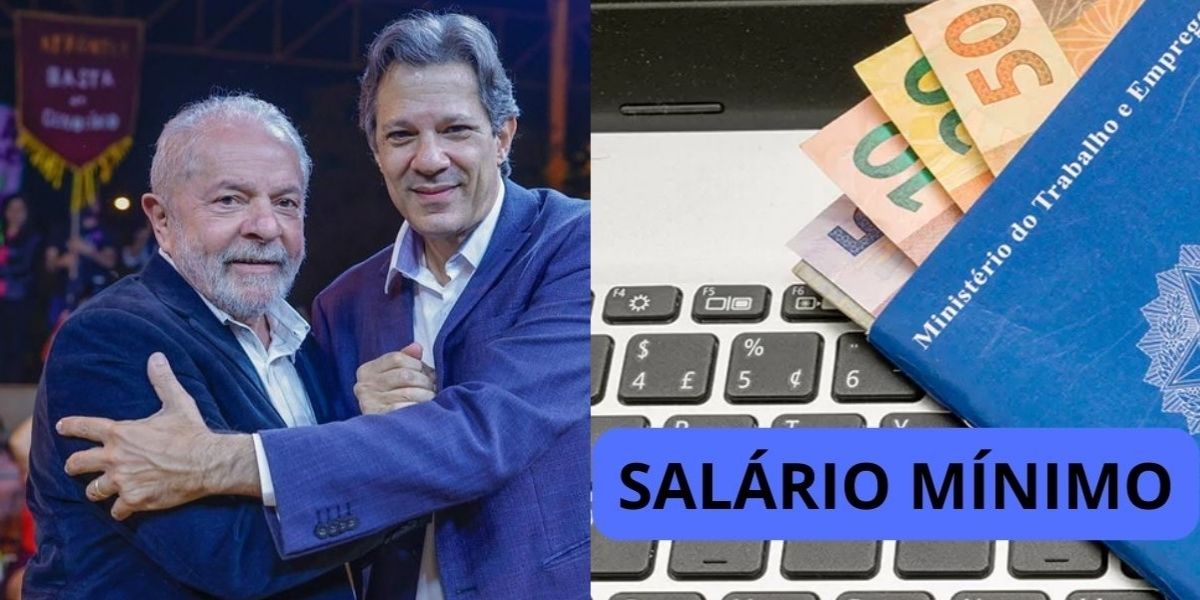 Lula e Haddad / Salário mínimo - Montagem: TVFOCO