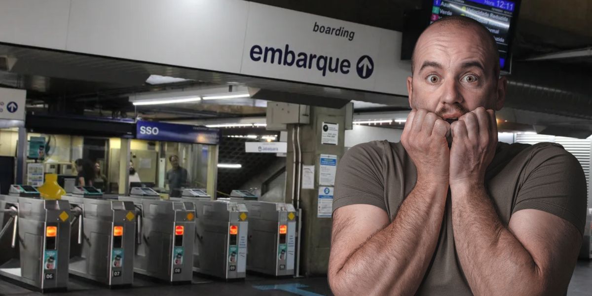 Metrô de São Paulo e homem assustado (Fotos: Reproduções / Willian Moreira / Estadão / Canva)