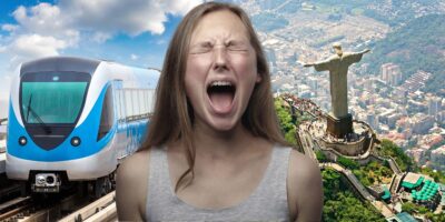 Metrô, mulher chorando e Rio de Janeiro (Fotos: Reproduções / Canva)