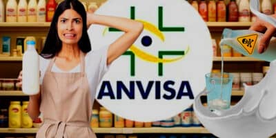 ANVISA proibiu 5 lotes de leite após graves consequências após o consumo dos mesmos (Foto Reprodução/Montagem/Lennita/Tv Foco/Canva/ANVISA)