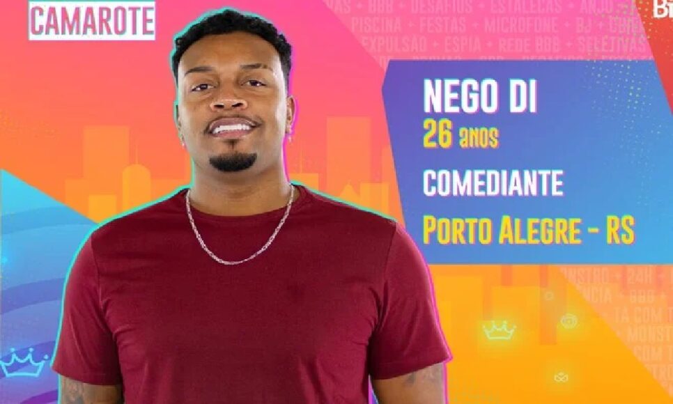 Nego Di sendo apresentado no BBB (Foto: Reprodução/Internet)