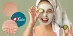 Pele com rugas e ressecada, logo da Droga Raia e mulher com máscara facial (Fotos: Reproduções / Canva / Internet) 