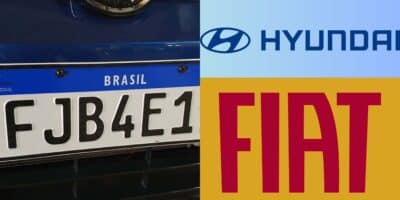 Placa mercosul, Fiat e Hyundai (Reprodução - Internet)