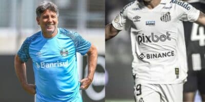 Renato Gaúcho e jogador do Santos - Foto Reprodução Internet